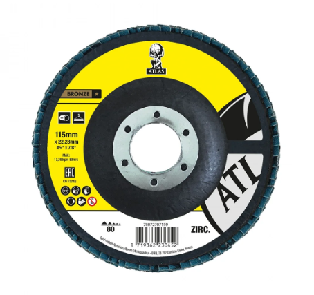 Disc abraziv lamelar, 115x22mm, NORTON ATLAS, P80